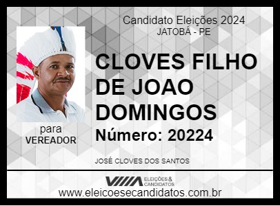 Candidato CLOVES FILHO DE JOAO DOMINGOS 2024 - JATOBÁ - Eleições