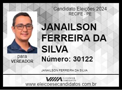 Candidato JANAILSON FERREIRA DA SILVA 2024 - RECIFE - Eleições