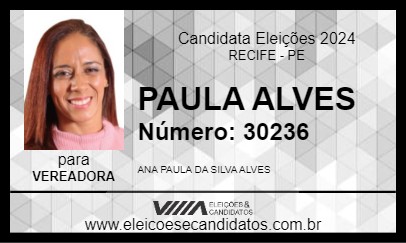 Candidato PAULA ALVES 2024 - RECIFE - Eleições