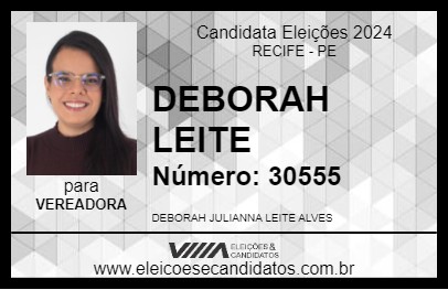 Candidato DEBORAH LEITE 2024 - RECIFE - Eleições