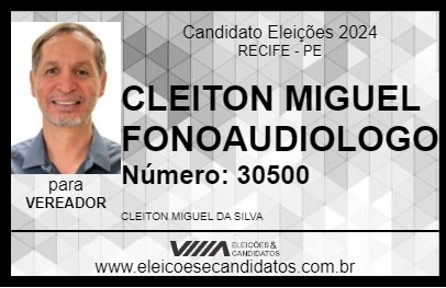 Candidato CLEITON MIGUEL FONOAUDIOLOGO 2024 - RECIFE - Eleições