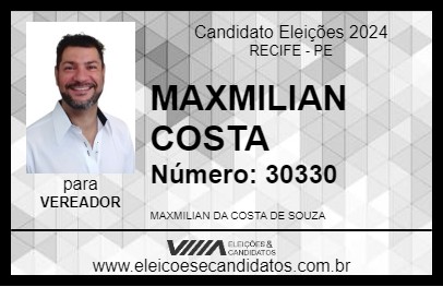 Candidato MAXMILIAN COSTA 2024 - RECIFE - Eleições