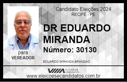 Candidato DR EDUARDO MIRANDA 2024 - RECIFE - Eleições