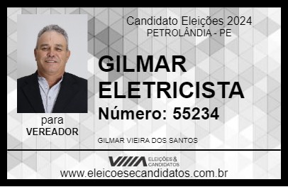 Candidato GILMAR ELETRICISTA 2024 - PETROLÂNDIA - Eleições