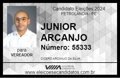 Candidato JUNIOR ARCANJO 2024 - PETROLÂNDIA - Eleições