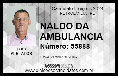 Candidato NALDO DA AMBULANCIA 2024 - PETROLÂNDIA - Eleições