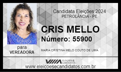 Candidato CRIS MELLO 2024 - PETROLÂNDIA - Eleições