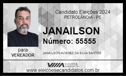 Candidato JANAILSON 2024 - PETROLÂNDIA - Eleições