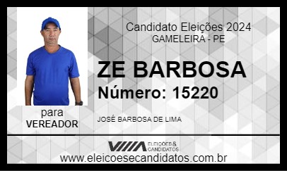 Candidato ZE BARBOSA 2024 - GAMELEIRA - Eleições