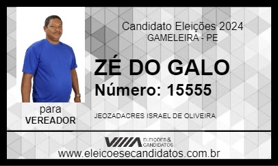 Candidato ZÉ DO GALO 2024 - GAMELEIRA - Eleições