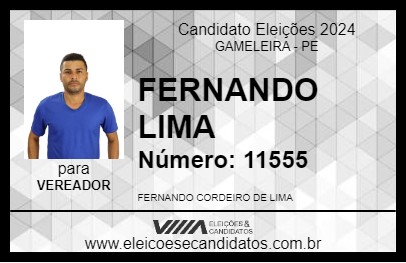 Candidato FERNANDO LIMA 2024 - GAMELEIRA - Eleições