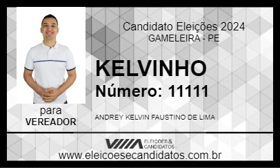 Candidato KELVINHO 2024 - GAMELEIRA - Eleições