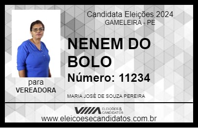 Candidato NENEM DO BOLO 2024 - GAMELEIRA - Eleições