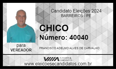 Candidato CHICO 2024 - BARREIROS - Eleições