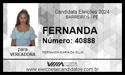 Candidato FERNANDA 2024 - BARREIROS - Eleições