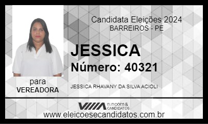 Candidato JESSICA 2024 - BARREIROS - Eleições