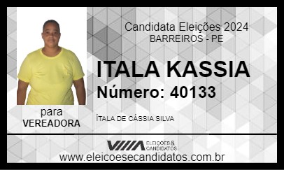 Candidato ITALA KASSIA 2024 - BARREIROS - Eleições