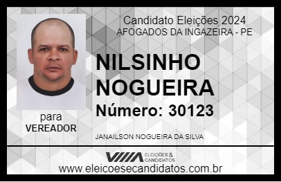 Candidato NILSINHO NOGUEIRA 2024 - AFOGADOS DA INGAZEIRA - Eleições