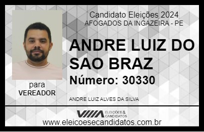 Candidato ANDRE LUIZ DO SAO BRAZ 2024 - AFOGADOS DA INGAZEIRA - Eleições