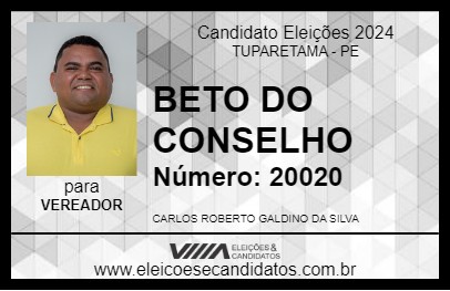 Candidato BETO DO CONSELHO 2024 - TUPARETAMA - Eleições