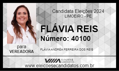 Candidato FLÁVIA REIS 2024 - LIMOEIRO - Eleições