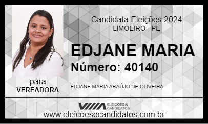 Candidato EDJANE MARIA 2024 - LIMOEIRO - Eleições