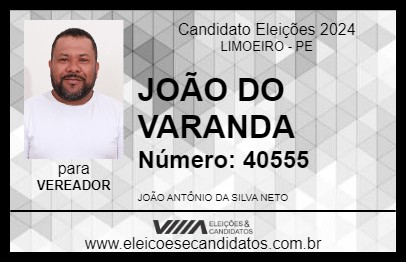 Candidato JOÃO DO VARANDA 2024 - LIMOEIRO - Eleições