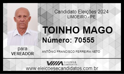 Candidato TOINHO MAGO 2024 - LIMOEIRO - Eleições