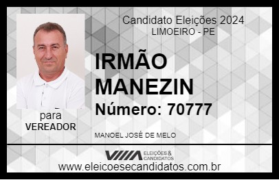 Candidato IRMÃO MANEZIN 2024 - LIMOEIRO - Eleições