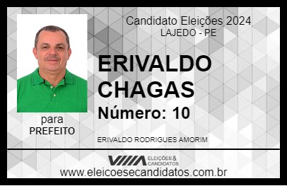 Candidato ERIVALDO CHAGAS 2024 - LAJEDO - Eleições