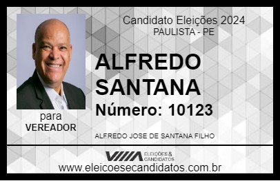 Candidato ALFREDO SANTANA 2024 - PAULISTA - Eleições