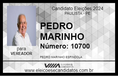 Candidato PEDRO MARINHO 2024 - PAULISTA - Eleições