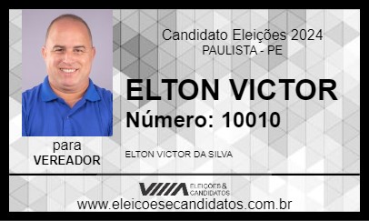 Candidato ELTON VICTOR 2024 - PAULISTA - Eleições