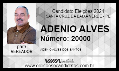 Candidato ADENIO ALVES 2024 - SANTA CRUZ DA BAIXA VERDE - Eleições