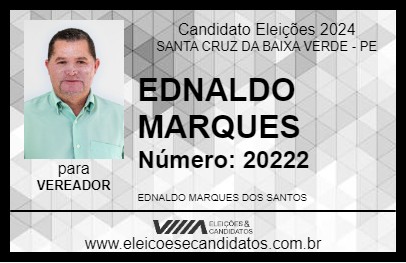 Candidato EDNALDO MARQUES 2024 - SANTA CRUZ DA BAIXA VERDE - Eleições