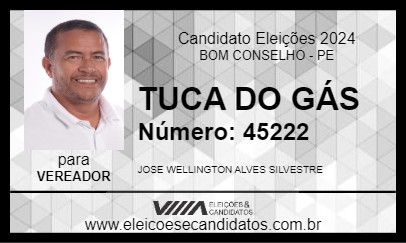 Candidato TUCA DO GÁS 2024 - BOM CONSELHO - Eleições