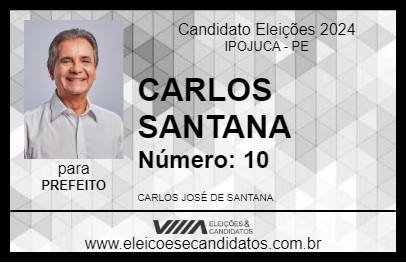 Candidato CARLOS SANTANA 2024 - IPOJUCA - Eleições