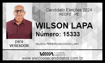 Candidato WILSON LAPA 2024 - RECIFE - Eleições