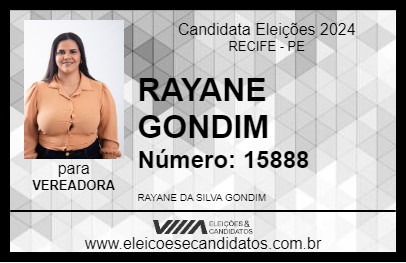 Candidato RAYANE GONDIM 2024 - RECIFE - Eleições