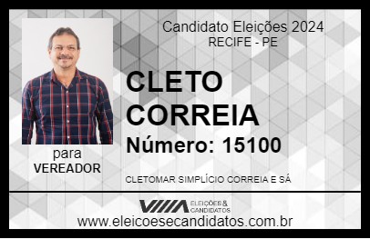 Candidato CLETO CORREIA 2024 - RECIFE - Eleições