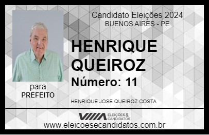 Candidato HENRIQUE QUEIROZ 2024 - BUENOS AIRES - Eleições