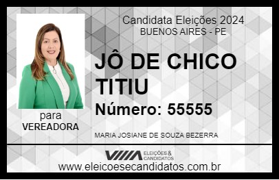 Candidato JÔ DE CHICO TITIU 2024 - BUENOS AIRES - Eleições