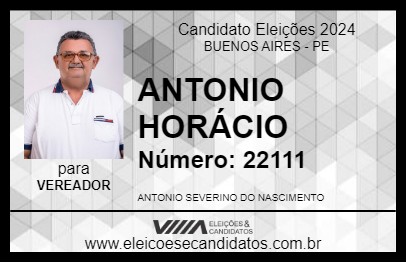 Candidato ANTONIO HORÁCIO 2024 - BUENOS AIRES - Eleições