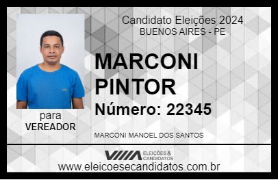 Candidato MARCONI PINTOR 2024 - BUENOS AIRES - Eleições