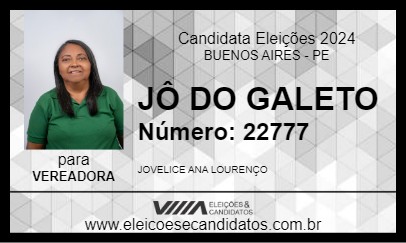 Candidato JÔ DO GALETO 2024 - BUENOS AIRES - Eleições