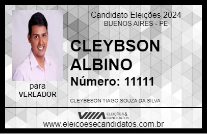 Candidato CLEYBSON ALBINO 2024 - BUENOS AIRES - Eleições