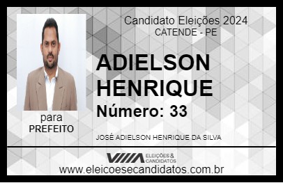 Candidato ADIELSON HENRIQUE 2024 - CATENDE - Eleições