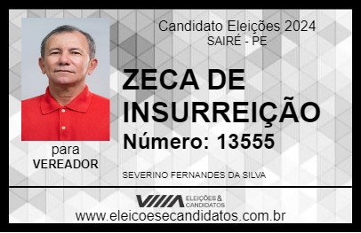 Candidato ZECA DE INSURREIÇÃO 2024 - SAIRÉ - Eleições