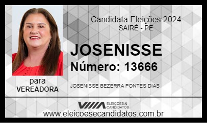 Candidato JOSENISSE 2024 - SAIRÉ - Eleições