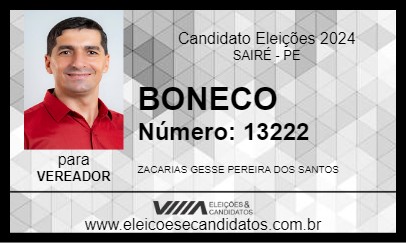 Candidato BONECO 2024 - SAIRÉ - Eleições